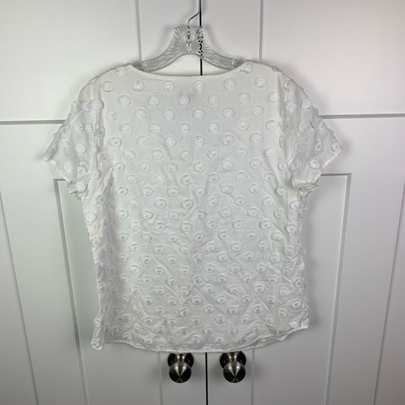 Chicos MEDIUM blouse White Embroidered polka dot western art wear boho romantic - Picture 3 of 5